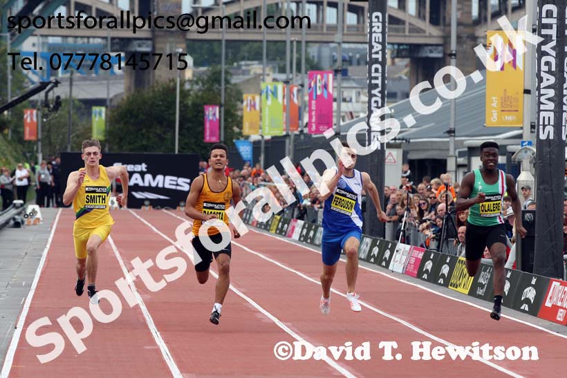 English Schools boys 150 metres, 2018 Great North CityGames. Photo: David T. Hewitson/Sports for All Pics